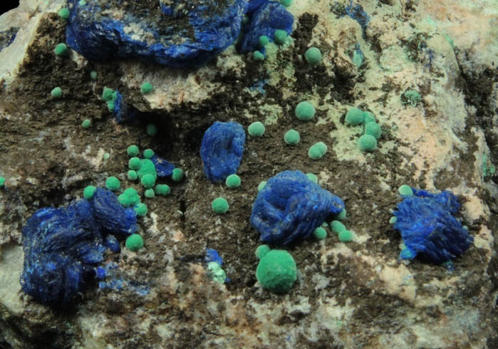 Azurite with Malachite from Bisbee District, Cochise County, Arizona