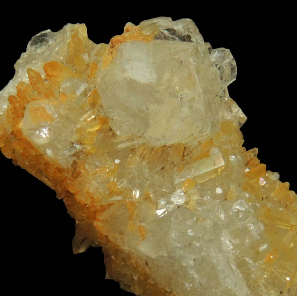 Fluorite (tetrahexahedral crystals) on Quartz from Stoddard Mine, Top Pit, Westmoreland, Cheshire County, New Hampshire