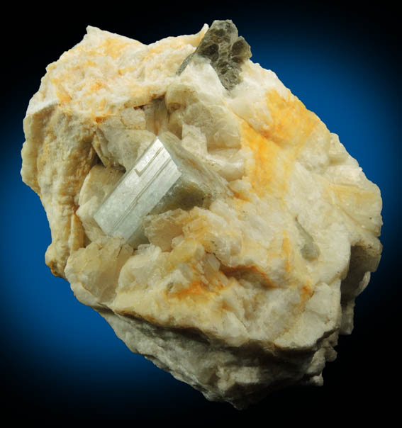 Fluorapatite in Albite with Muscovite from Hayes Ledge, Noyes Mountain, Greenwood, Oxford County, Maine