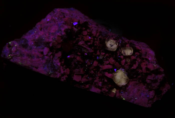 Fluorite on Microcline and Smoky Quartz from Gilman Notch, Ossipee Mountains, Carroll County, New Hampshire