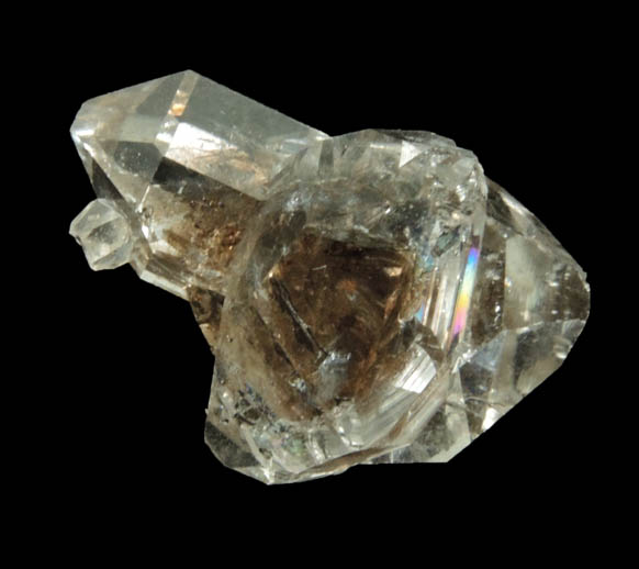 Quartz var. Herkimer Diamonds with hydrocarbon inclusions from Hickory Hill Diamond Diggings, Fonda, Montgomery County, New York