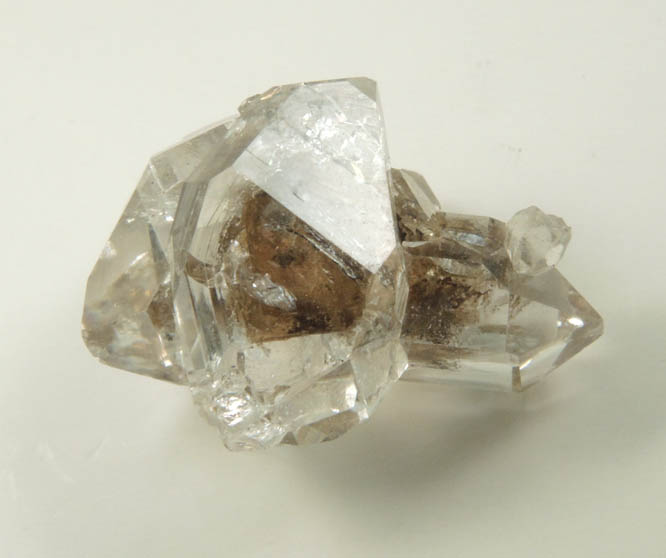 Quartz var. Herkimer Diamonds with hydrocarbon inclusions from Hickory Hill Diamond Diggings, Fonda, Montgomery County, New York