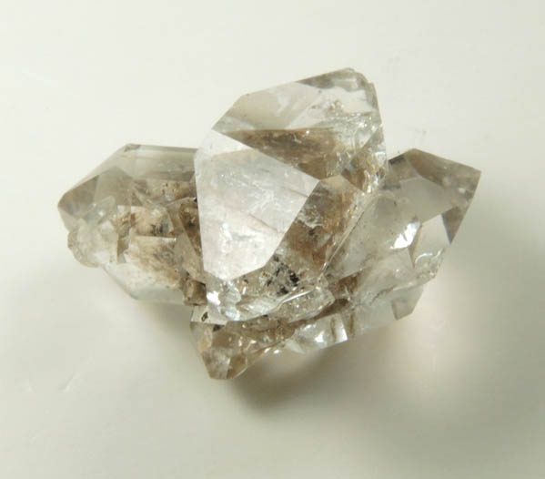 Quartz var. Herkimer Diamonds with hydrocarbon inclusions from Hickory Hill Diamond Diggings, Fonda, Montgomery County, New York