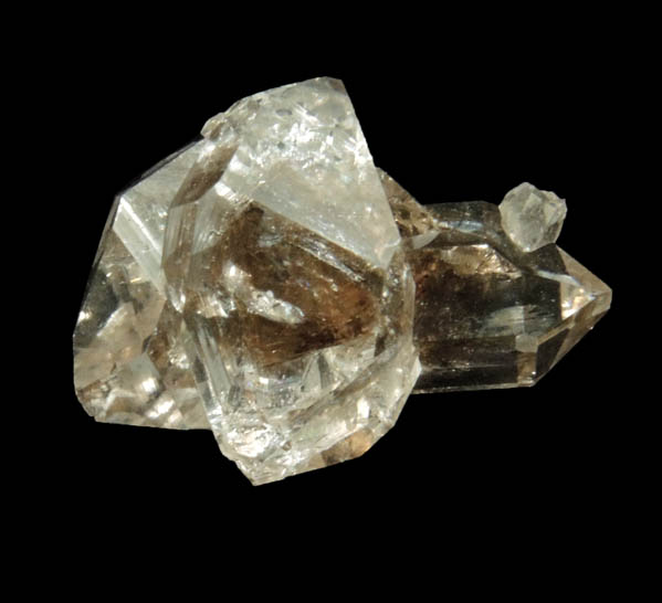 Quartz var. Herkimer Diamonds with hydrocarbon inclusions from Hickory Hill Diamond Diggings, Fonda, Montgomery County, New York