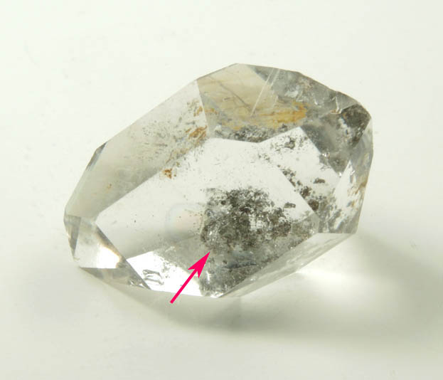 Quartz var. Herkimer Diamond with moveable crystal inclusion from Hickory Hill Diamond Diggings, Fonda, Montgomery County, New York