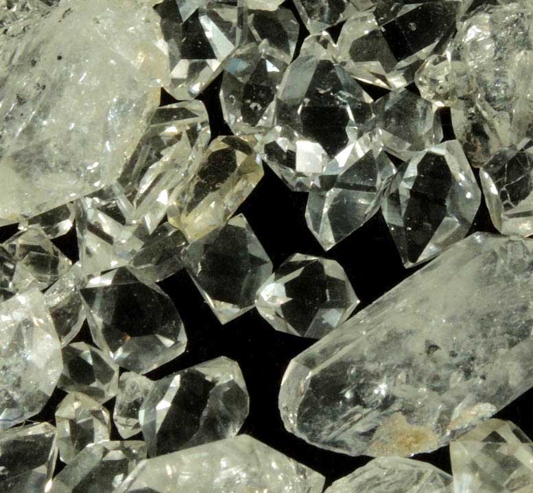 Quartz var. Herkimer Diamonds (200+ crystals collected in a single pocket) from Hickory Hill Diamond Diggings, Fonda, Montgomery County, New York