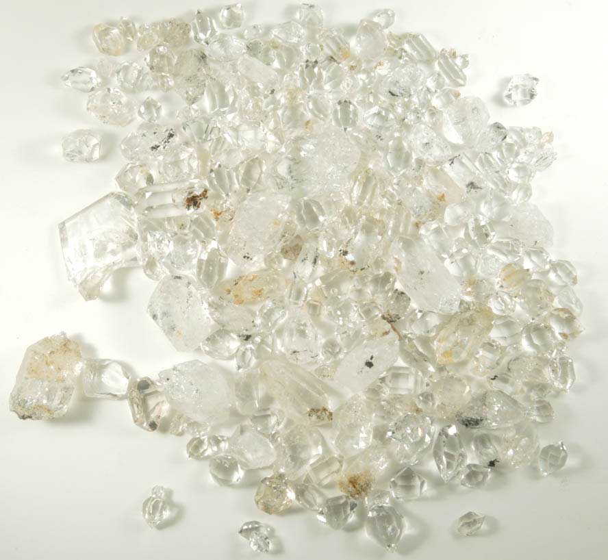 Quartz var. Herkimer Diamonds (200+ crystals collected in a single pocket) from Hickory Hill Diamond Diggings, Fonda, Montgomery County, New York