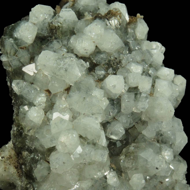 Apophyllite over Datolite with Prehnite from Upper New Street Quarry, Paterson, Passaic County, New Jersey