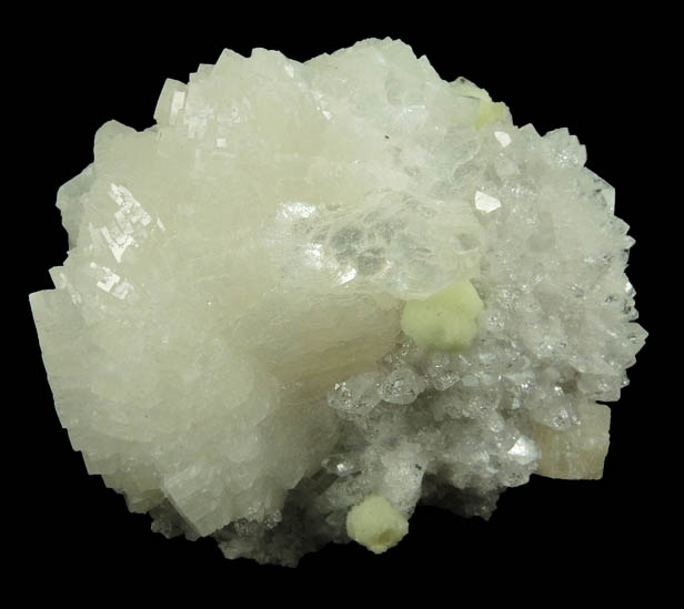 Heulandite over Prehnite and Quartz from Upper New Street Quarry, Paterson, Passaic County, New Jersey