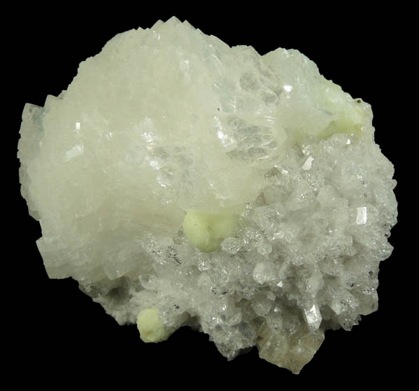 Heulandite over Prehnite and Quartz from Upper New Street Quarry, Paterson, Passaic County, New Jersey