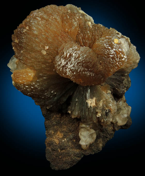 Stilbite with Calcite from Upper New Street Quarry, Paterson, Passaic County, New Jersey