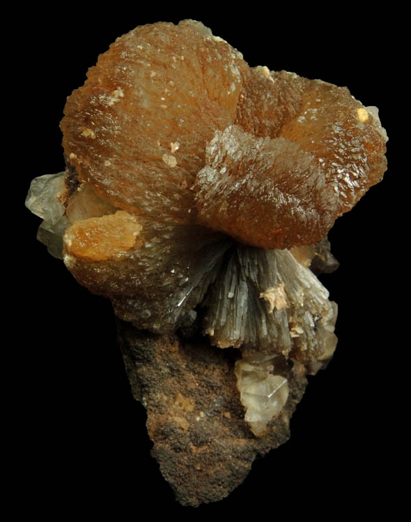 Stilbite with Calcite from Upper New Street Quarry, Paterson, Passaic County, New Jersey