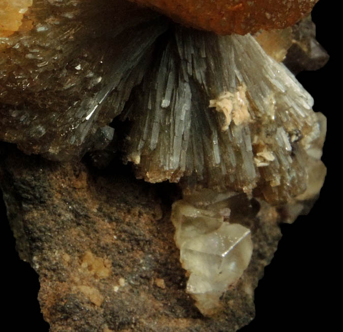 Stilbite with Calcite from Upper New Street Quarry, Paterson, Passaic County, New Jersey