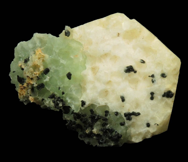 Analcime on Prehnite with Chlorite from Upper New Street Quarry, Paterson, Passaic County, New Jersey