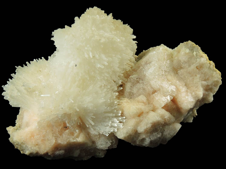 Natrolite on Chabazite with dissolution etching after Gmelinite from Upper New Street Quarry, Paterson, Passaic County, New Jersey