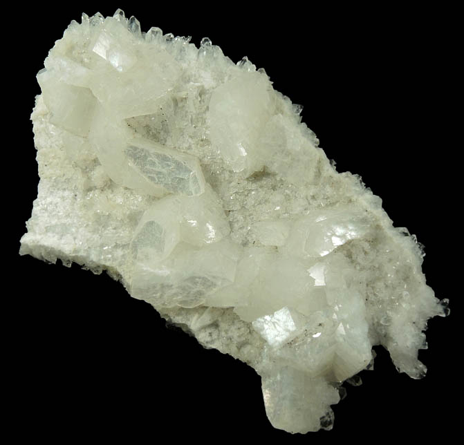 Heulandite on Quartz with Prehnite from Upper New Street Quarry, Paterson, Passaic County, New Jersey