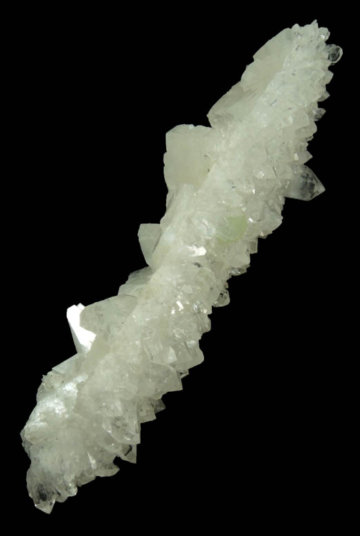 Heulandite on Quartz with Prehnite from Upper New Street Quarry, Paterson, Passaic County, New Jersey