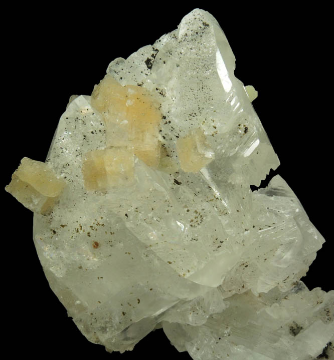 Chabazite on Calcite with pseudomorphic molds after Anhydrite plus minor Chlorite from Upper New Street Quarry, Paterson, Passaic County, New Jersey