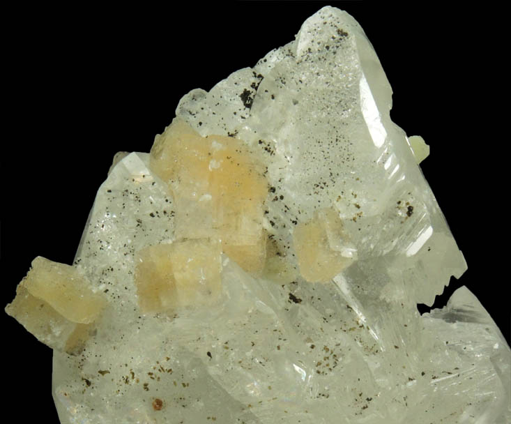 Chabazite on Calcite with pseudomorphic molds after Anhydrite plus minor Chlorite from Upper New Street Quarry, Paterson, Passaic County, New Jersey