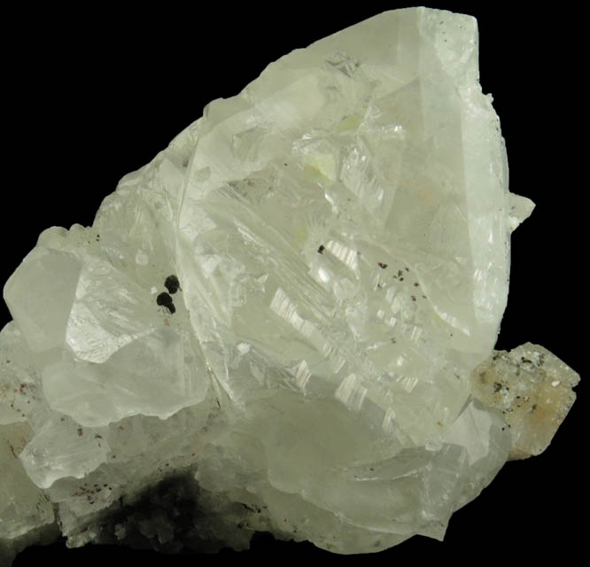 Chabazite on Calcite with pseudomorphic molds after Anhydrite plus minor Chlorite from Upper New Street Quarry, Paterson, Passaic County, New Jersey