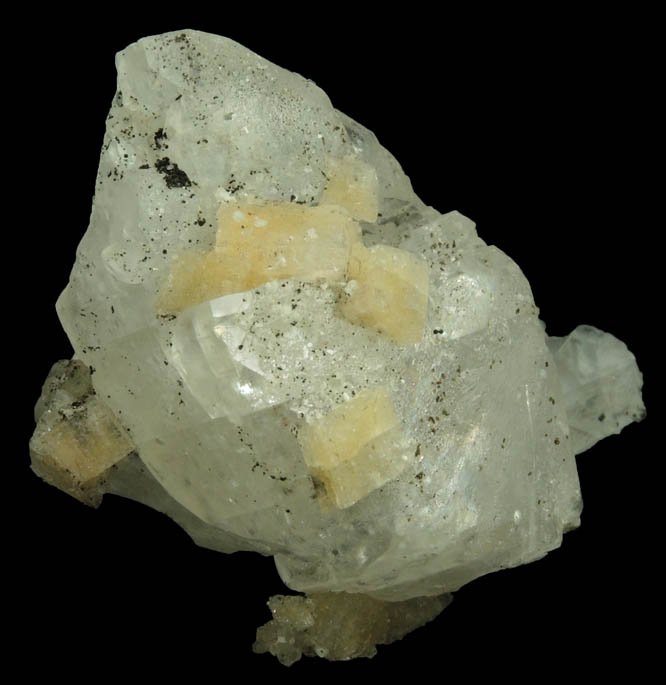 Chabazite on Calcite with pseudomorphic molds after Anhydrite plus minor Chlorite from Upper New Street Quarry, Paterson, Passaic County, New Jersey