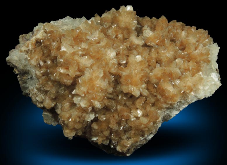 Stilbite over Calcite from Upper New Street Quarry, Paterson, Passaic County, New Jersey