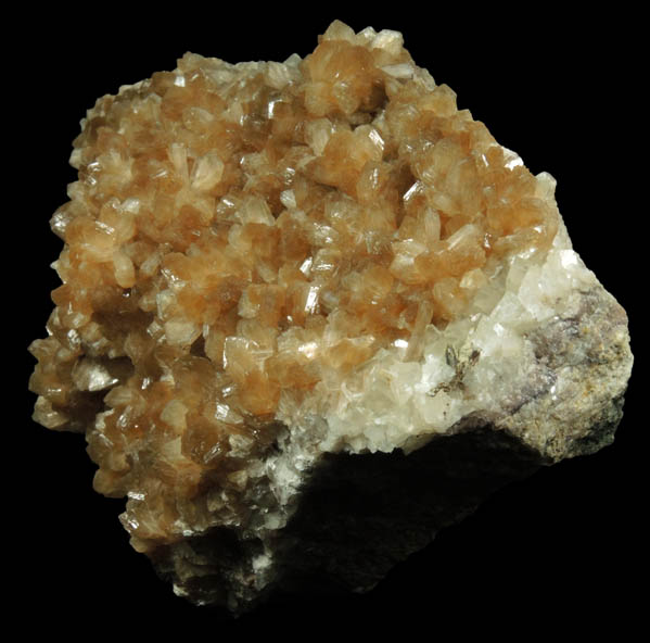 Stilbite over Calcite from Upper New Street Quarry, Paterson, Passaic County, New Jersey