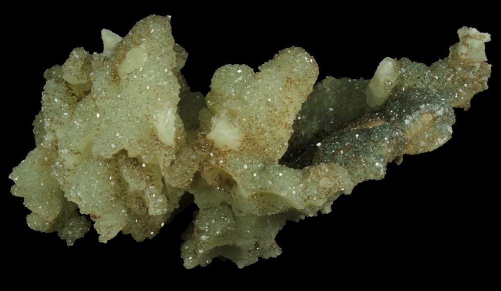 Apophyllite on Prehnite pseudomorphs after Anhydrite from Millington Quarry, Bernards Township, Somerset County, New Jersey