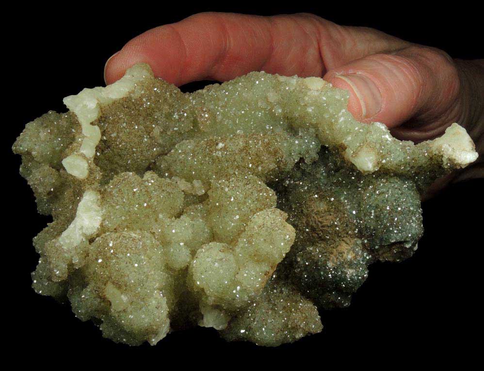 Apophyllite on Prehnite pseudomorphs after Anhydrite from Millington Quarry, Bernards Township, Somerset County, New Jersey