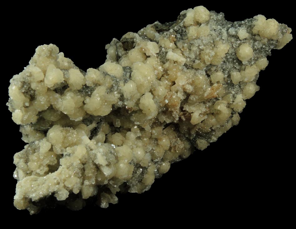 Stilbite over Calcite from Millington Quarry, Bernards Township, Somerset County, New Jersey