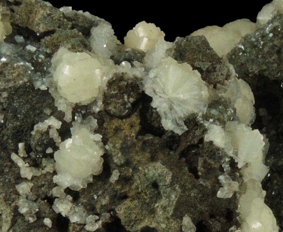 Stilbite over Calcite from Millington Quarry, Bernards Township, Somerset County, New Jersey