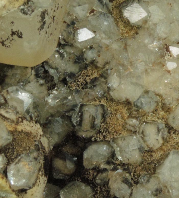 Apophyllite and Calcite on Pectolite from Millington Quarry, Bernards Township, Somerset County, New Jersey