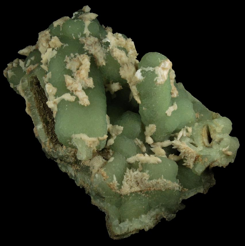 Prehnite pseudomorphs after Anhydrite with Calcite overgrowth from Upper New Street Quarry, Paterson, Passaic County, New Jersey