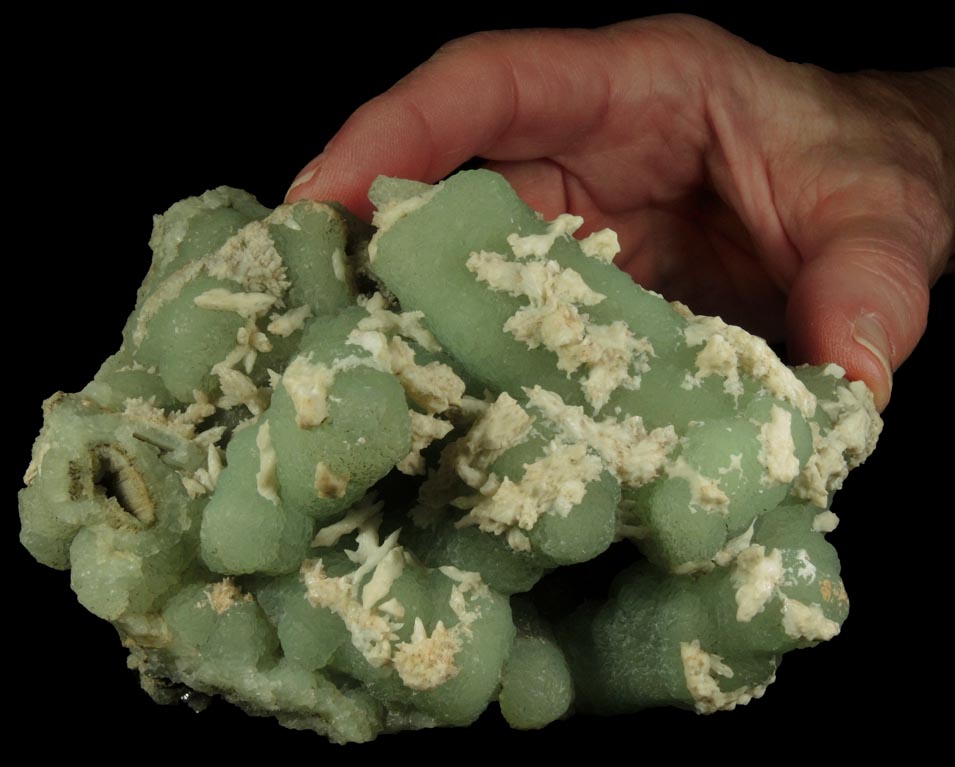 Prehnite pseudomorphs after Anhydrite with Calcite overgrowth from Upper New Street Quarry, Paterson, Passaic County, New Jersey