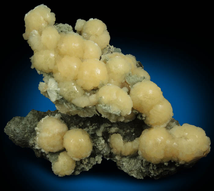 Stilbite over Calcite from Millington Quarry, Bernards Township, Somerset County, New Jersey