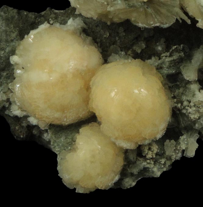 Stilbite over Calcite from Millington Quarry, Bernards Township, Somerset County, New Jersey