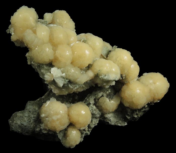 Stilbite over Calcite from Millington Quarry, Bernards Township, Somerset County, New Jersey