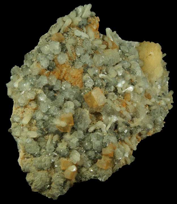 Heulandite, Stilbite, Calcite from Millington Quarry, Bernards Township, Somerset County, New Jersey