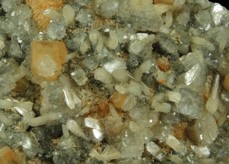 Heulandite, Stilbite, Calcite from Millington Quarry, Bernards Township, Somerset County, New Jersey