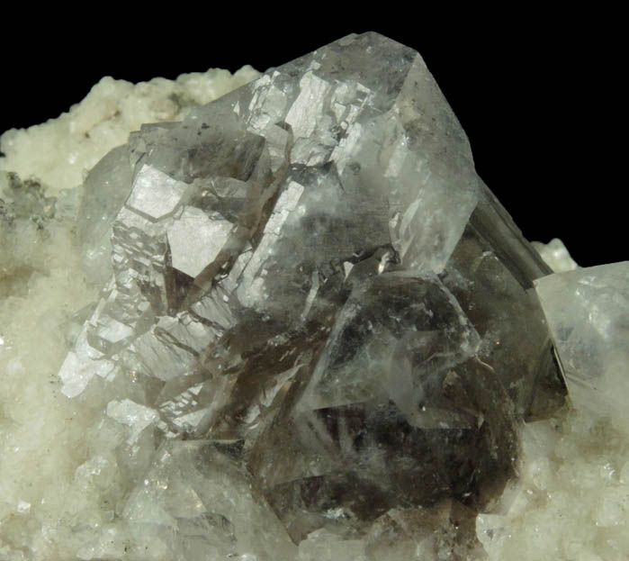 Quartz on Calcite with Pyrite and Goethite inclusions from Millington Quarry, Bernards Township, Somerset County, New Jersey