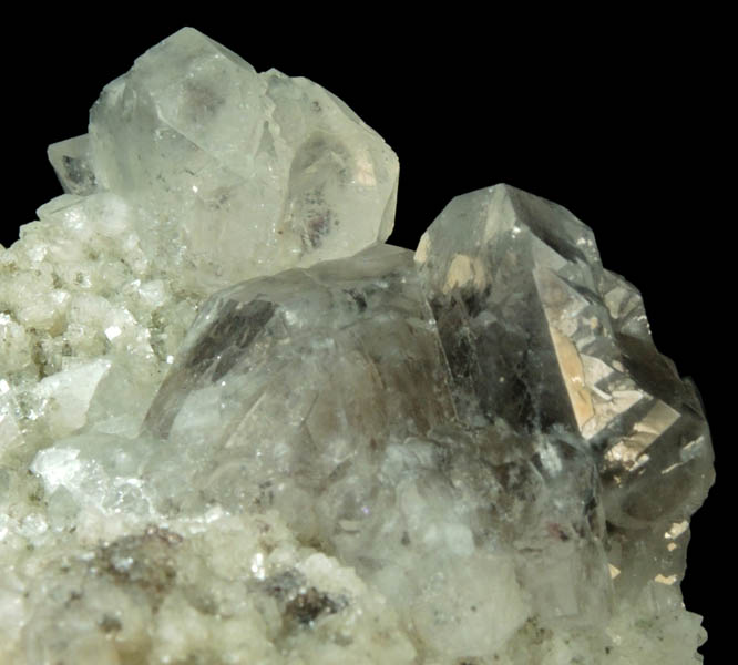 Quartz on Calcite with Pyrite and Goethite inclusions from Millington Quarry, Bernards Township, Somerset County, New Jersey
