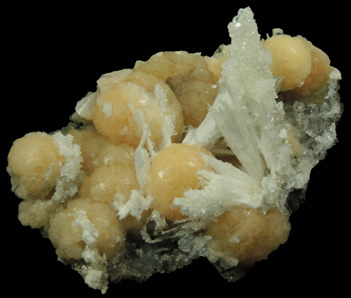 Natrolite, Stilbite, Calcite from Millington Quarry, Bernards Township, Somerset County, New Jersey