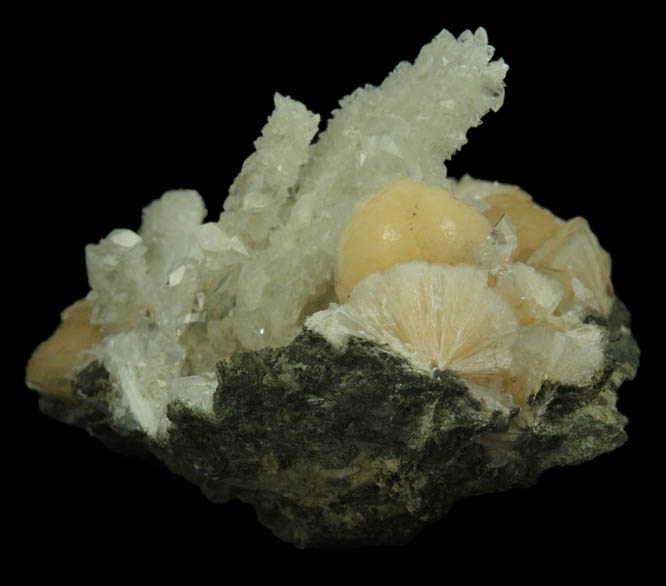 Natrolite, Stilbite, Calcite from Millington Quarry, Bernards Township, Somerset County, New Jersey