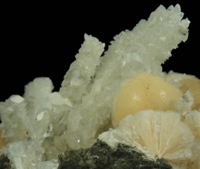 Natrolite, Stilbite, Calcite from Millington Quarry, Bernards Township, Somerset County, New Jersey