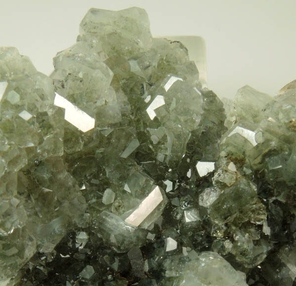 Apophyllite with Chlorite inclusions over Calcite from Millington Quarry, Bernards Township, Somerset County, New Jersey