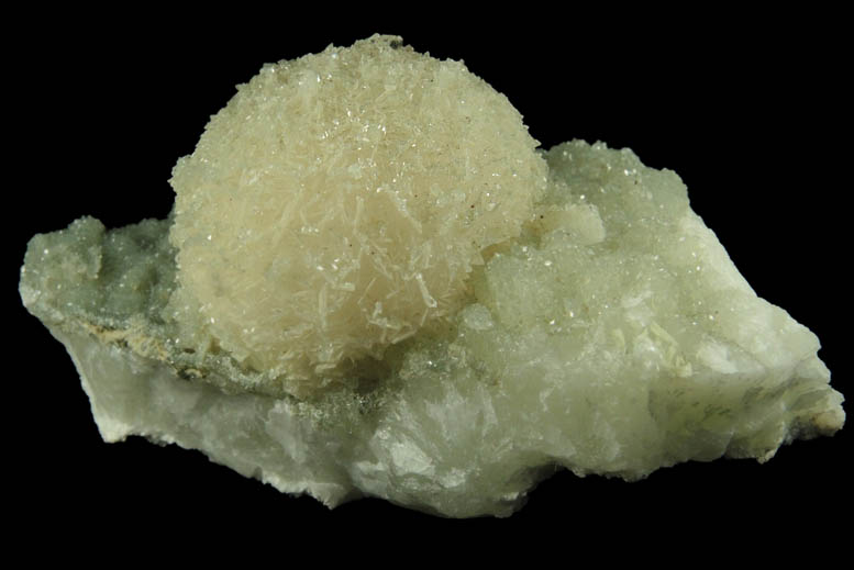 Pectolite on Datolite with Apophyllite and Hematite from Millington Quarry, Bernards Township, Somerset County, New Jersey