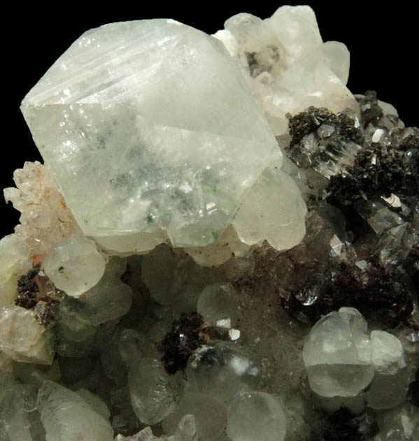 Apophyllite and Goethite on Calcite from Millington Quarry, Bernards Township, Somerset County, New Jersey