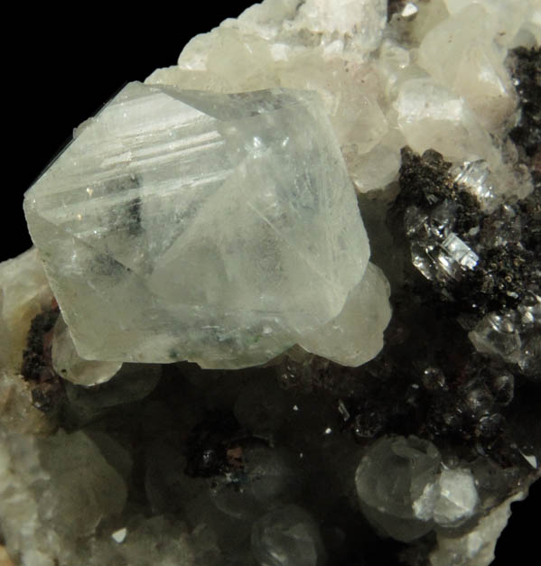 Apophyllite and Goethite on Calcite from Millington Quarry, Bernards Township, Somerset County, New Jersey