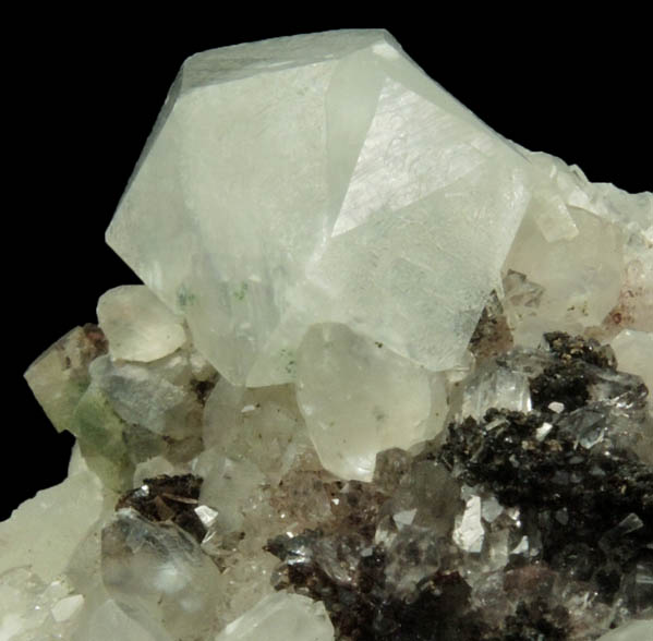 Apophyllite and Goethite on Calcite from Millington Quarry, Bernards Township, Somerset County, New Jersey