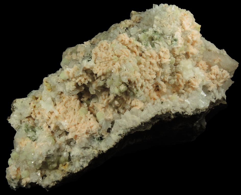 Heulandite, Albite, Prehnite, Quartz, Laumontite from Upper New Street Quarry, Paterson, Passaic County, New Jersey